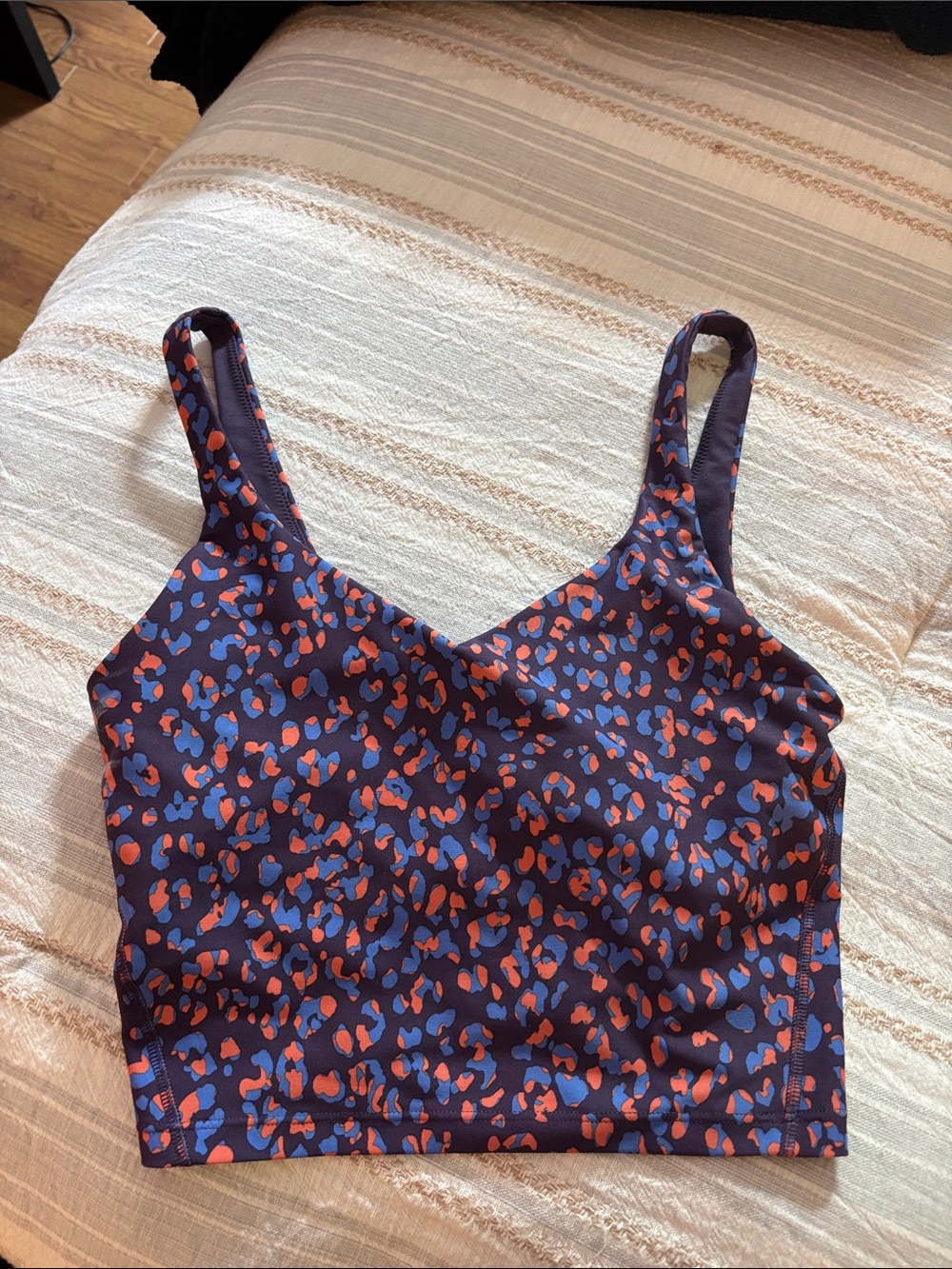 Old Navy Navy Tank Top with Red and Blue Leopard Print